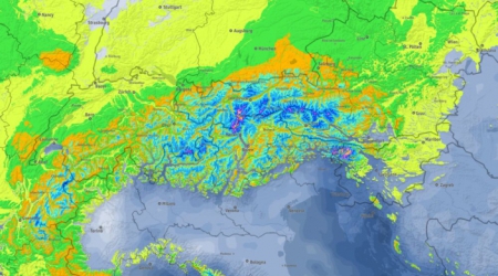 Grote hoeveelheden sneeuw onderweg naar de Alpen